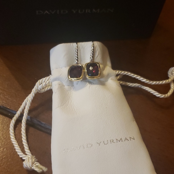 David Yurman Jewelry - David Yurman Albion garnet 925 18K gold earrings